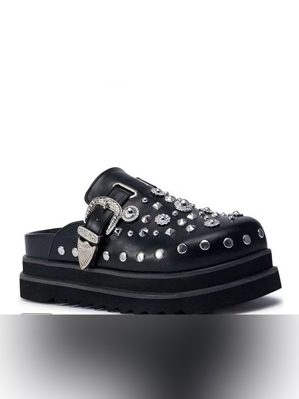 Studded Black Swiftly Studded Platform Clogs